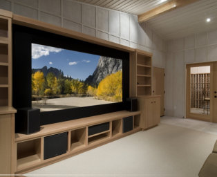 wide screen tv on sala